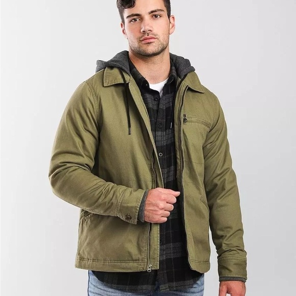 Billabong Barlow Hooded Jacket | Military Green | Men’s Small - Picture 1 of 10